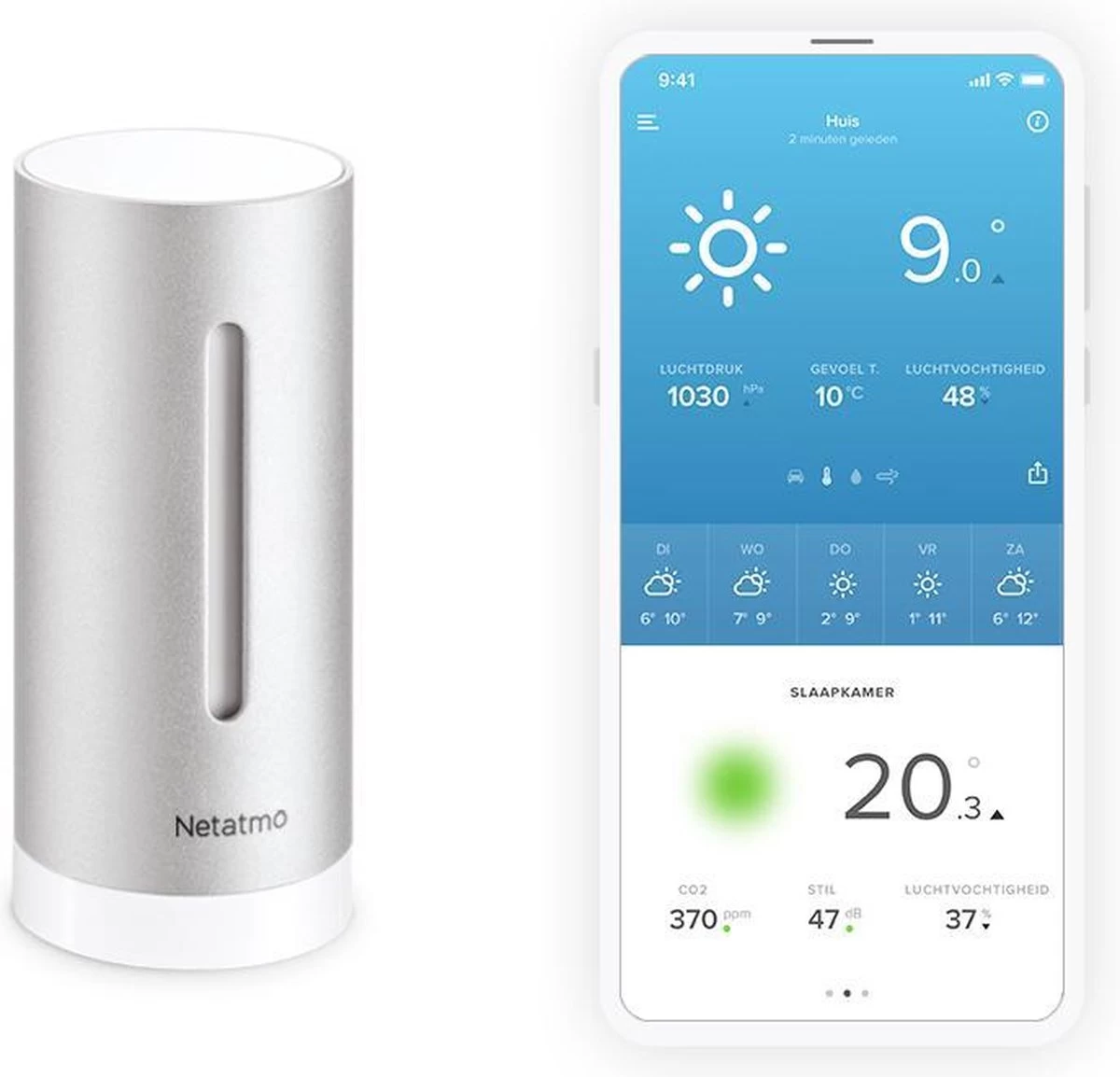 Netatmo Additionele Slimme Binnenmodule Met Co2 En Hygrometer Voor Weerstation 4 Netatmo Additionele Slimme Binnenmodule Met Co2 En Hygrometer Voor Weerstation - Afbeelding 2