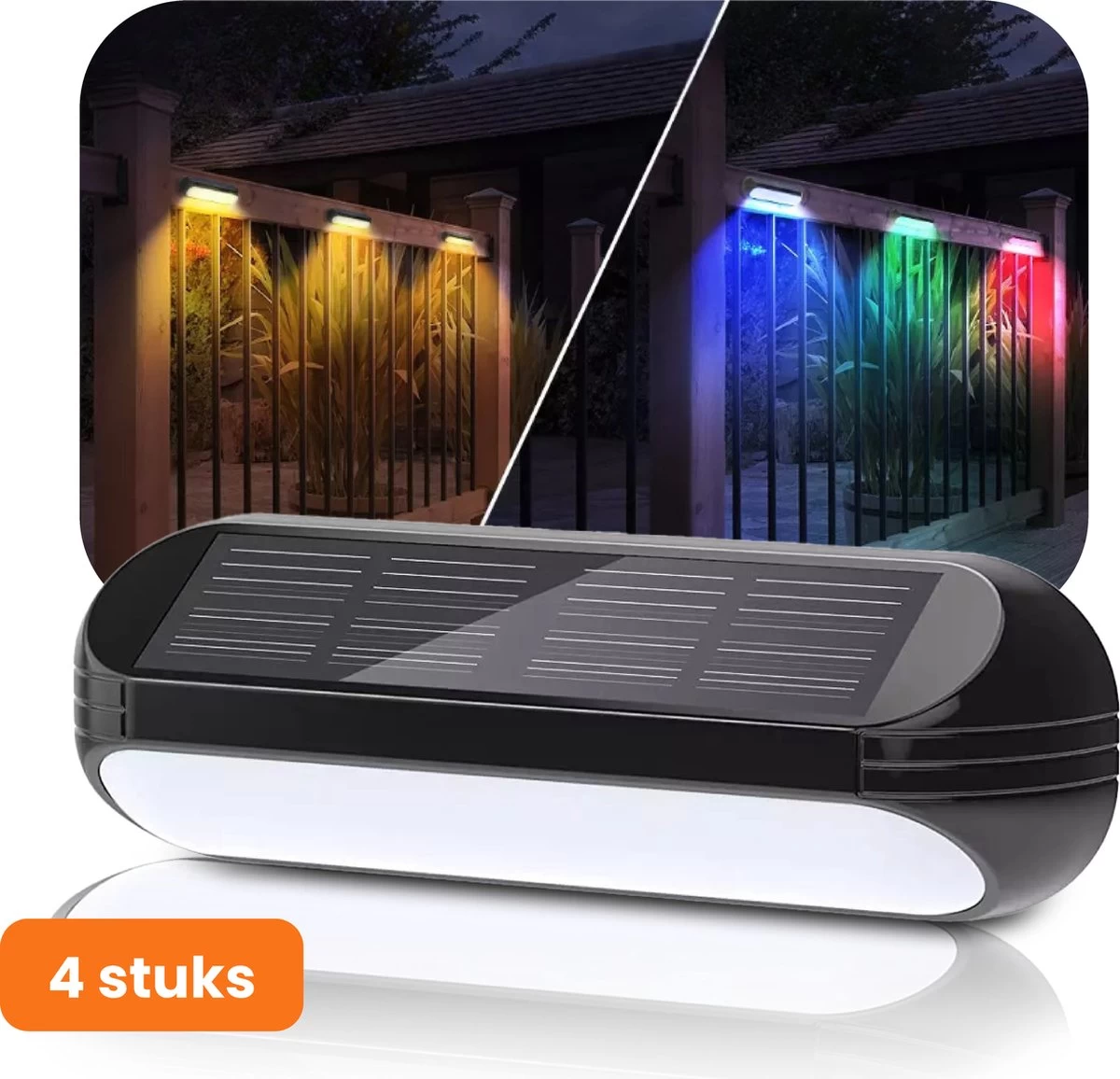 HEKO Solar® Tuinverlichting Dense - 4 Stuks - Solar Tuinverlichting Op Zonneenergie - Solar Wandlamp Buiten - Dag Nacht Sensor - 11 LEDs - RGB - Warm Wit Licht - Met Schroeven 3 HEKO Solar® Tuinverlichting Dense - 4 Stuks - Solar Tuinverlichting Op Zonneenergie - Solar Wandlamp Buiten - Dag Nacht Sensor - 11 LEDs - RGB - Warm Wit Licht - Met Schroeven