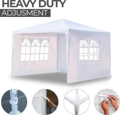 MaxxGarden Partytent - Paviljoen - 3x4m - Incl. Zijwanden - Waterdicht - Wit -Philips Hue Winkel 1200x1157
