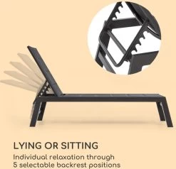 Blumfeldt Renazzo Lounge Ligstoel - Ligbed Voor De Tuin - Aluminium Tuinstoel - 6 Standen - Waterafstotend - Bekleding Van 70 % Pvc En 30 % Polyetheen - Zwart -Philips Hue Winkel 1200x1157 4