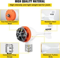 Vevor® Windmolen Generator - 500W - Nylon Vezelbladen - Windturbine - Windmolen - Windmolen Generator - Aerogenerator - Voor Huis Tuin Boot Marine Monitoring Of Straatverlichting - Windenergie - Met MPPT Controller -Philips Hue Winkel 1200x1158 13