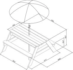 AXI Nick Zand & Water Picknicktafel In Antraciet/Bruin - Parasol Blauw/Wit - Picknick Tafel Voor Kinderen Van Hout -Philips Hue Winkel 1200x1159 1