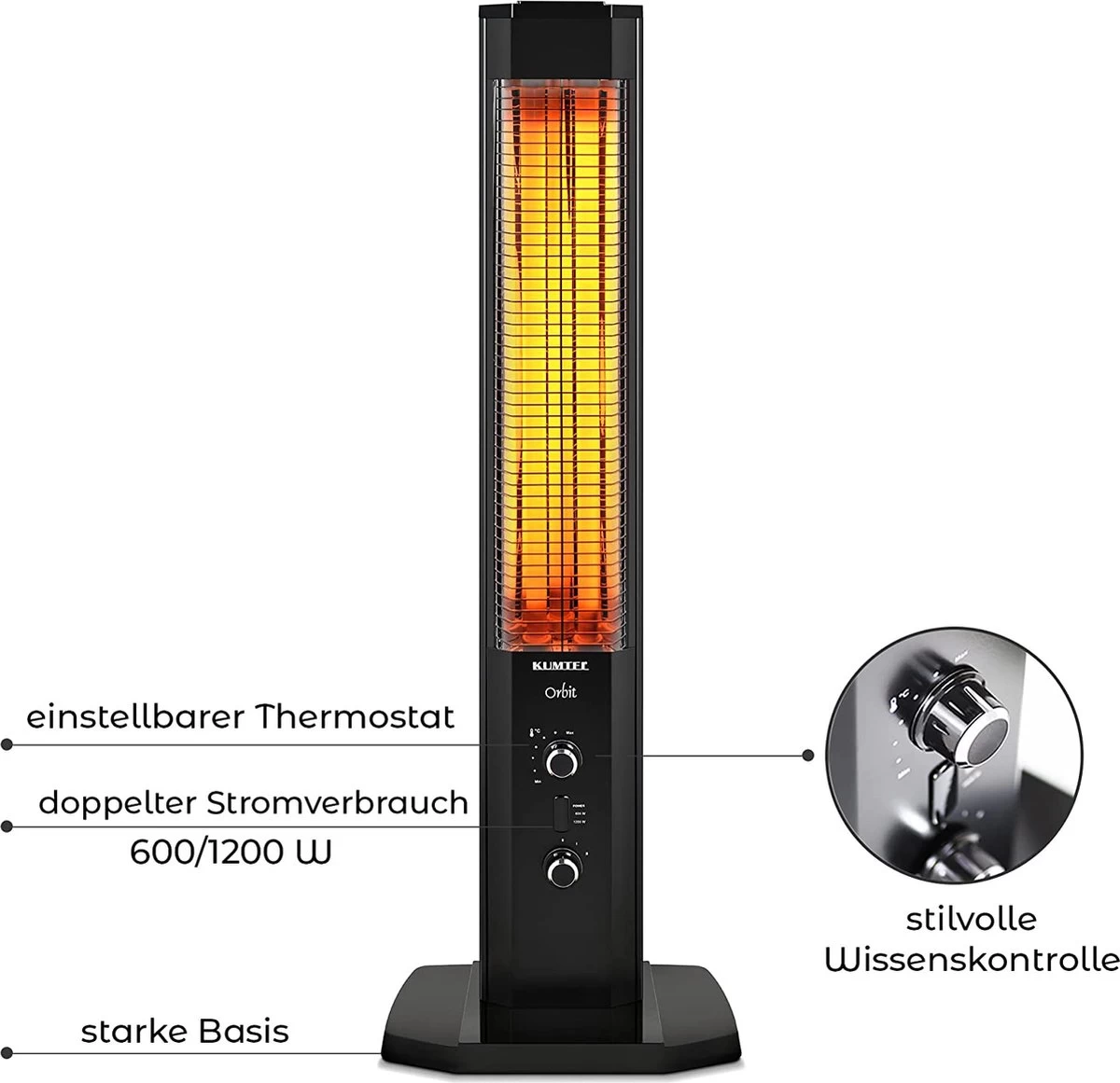 KUMTEL MH-1200-Infrarood Verwarming - Energiezuinige Hoge Capaciteit Carbon Infrarood Elektrische Kachel / Terrasverwarming / Infraroodverwarming / Bijverwarming / Energiezuinig / Hoge Capaciteit / Carbon Infrarood Verwarming / Veranda Verwarming 8 KUMTEL MH-1200-Infrarood Verwarming - Energiezuinige Hoge Capaciteit Carbon Infrarood Elektrische Kachel / Terrasverwarming / Infraroodverwarming / Bijverwarming / Energiezuinig / Hoge Capaciteit / Carbon Infrarood Verwarming / Veranda Verwarming - Afbeelding 6