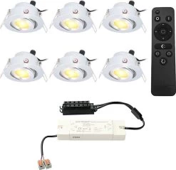 HOFTRONIC Sienna - Veranda Inbouwspots 6x3W - 12 Volt - Complete Veranda Set - 2700K Zeer Warm Wit - IP44 Waterdicht - Dimbare Inbouwspots Met Afstandsbediening - Kantelbaar - 5mm Diameter - 30mm Inbouwdiepte Voor Badkamer En Tuin -Philips Hue Winkel 1200x1162 7