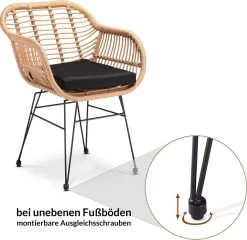 Casaria Polyrotan Kuipstoel Bali - Met Kussens – 2 Stuks -Philips Hue Winkel 1200x1165