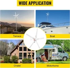 Vevor® Windmolen Generator - 500W - Nylon Vezelbladen - Windturbine - Windmolen - Windmolen Generator - Aerogenerator - Voor Huis Tuin Boot Marine Monitoring Of Straatverlichting - Windenergie - Met MPPT Controller -Philips Hue Winkel 1200x1166 15