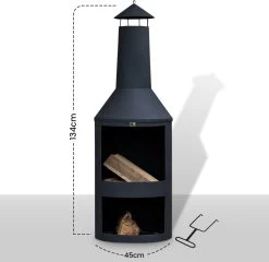 MaxxGarden Tuinhaard Grieks Fenix - Terrashaard - Vuurkorf - BBQ - Terrasverwarmer - Terrasverwarming - Sfeerhaard - 45 X 134cm - Zwart -Philips Hue Winkel 1200x1166 16