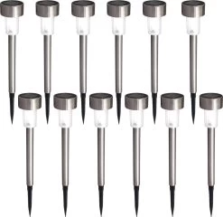 B.K.Licht - Solar Tuinverlichting LED - Padverlichting Met Nachtsensor - 12 Stuks - Tuinlampen Op Zonneenergie - Buitenverlichting - Buitenlamp - IP44 - Incl. Grondspies