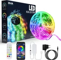Seventh Studio LED-strip - 10 Meter -Waterdicht - RGB - Bluetooth - App Voor Mobiel - Alexa