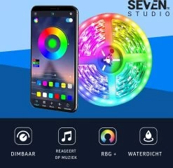 Seventh Studio LED-strip - 10 Meter -Waterdicht - RGB - Bluetooth - App Voor Mobiel - Alexa -Philips Hue Winkel 1200x1167 8