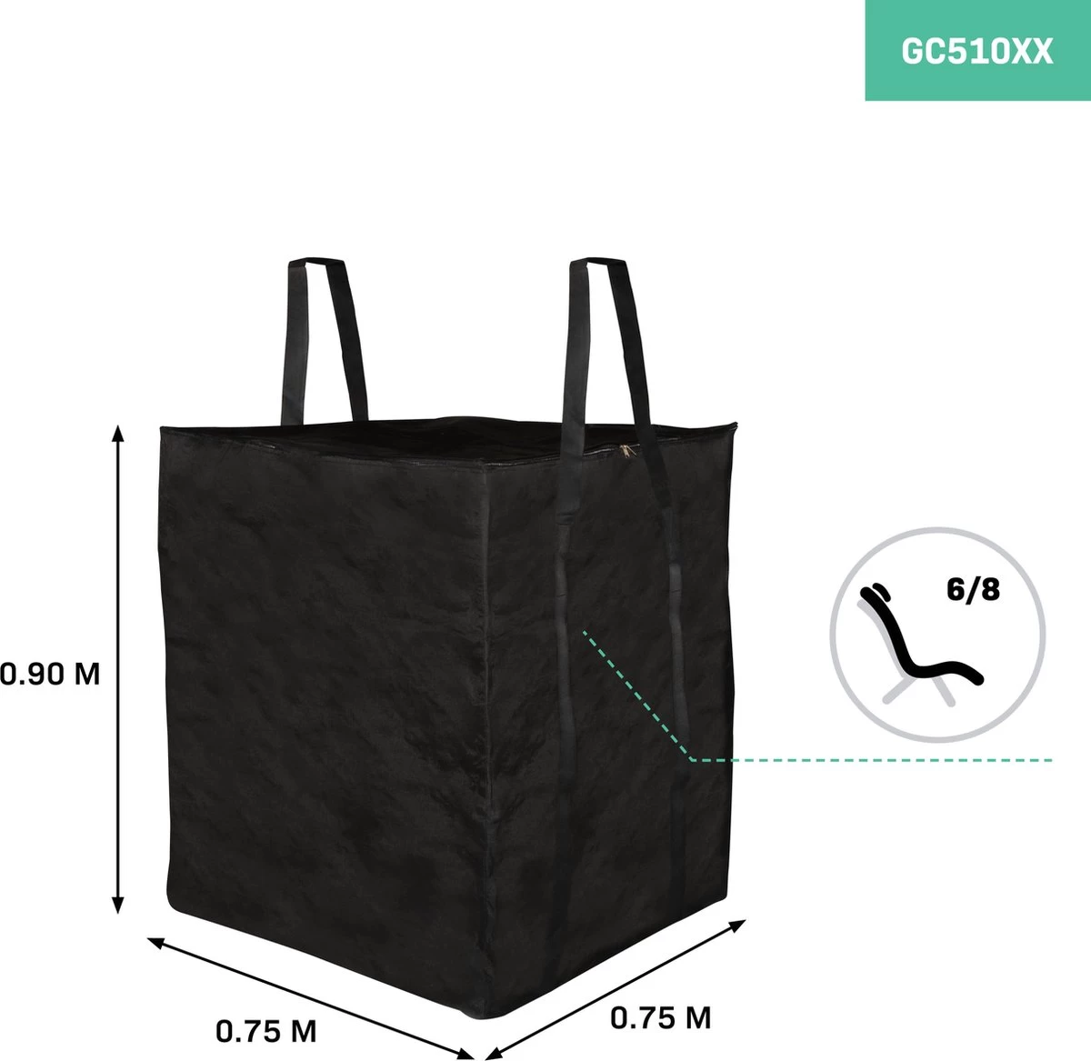 VONROC Premium Opbergtas Voor Lounge/tuinset Kussens – 75x75x90cm – Voor 6 Tot 8 Kussens 5 VONROC Premium Opbergtas Voor Lounge/tuinset Kussens – 75x75x90cm – Voor 6 Tot 8 Kussens - Afbeelding 3