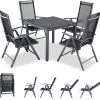 Tuinset 4 + 1 Klapstoelen Tuintafel – Aluminium 80x80cm - Grijs -Philips Hue Winkel 1200x1169 1