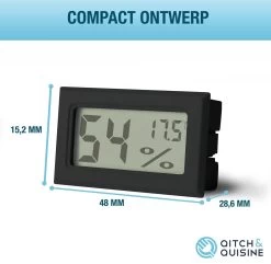 Qitch&Quisine - Hygro - Vochtmeter - Hygrometer - Hygrometer Met Batterijen - Zwart - Inclusief Thermometer - Digitale Luchtvochtigheidsmeter - Voor Binnen & Buiten - 2 In 1 - Set Van 3 15 Qitch&Quisine - Hygro - Vochtmeter - Hygrometer - Hygrometer Met Batterijen - Zwart - Inclusief Thermometer - Digitale Luchtvochtigheidsmeter - Voor Binnen & Buiten - 2 In 1 - Set Van 3 -Philips Hue Winkel 1200x1170 12