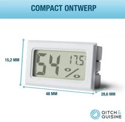 Qitch&Quisine - Hygro - Vochtmeter - Hygrometer - Hygrometer Met Batterijen - Wit - Inclusief Thermometer - Digitale Luchtvochtigheidsmeter - Voor Binnen & Buiten - 2 In 1 - Set Van 6 -Philips Hue Winkel 1200x1170 8