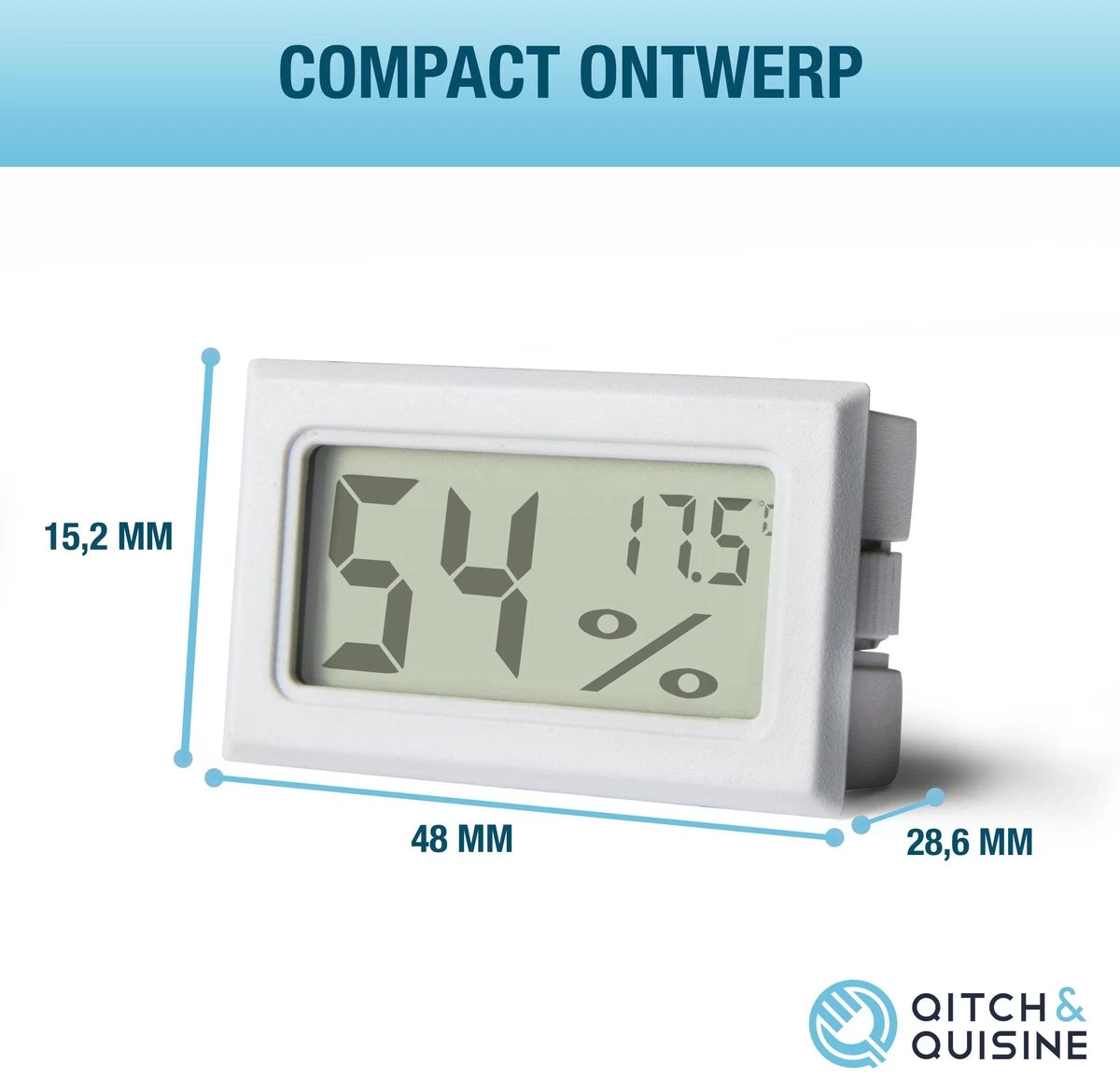 Compacte Hygrometer Mèt Batterijen - Wit - Hygro- En Thermometer - Digitale Luchtvochtigheidsmeter - Vochtmeter Voor Binnen - 2 In 1 13 Compacte Hygrometer Mèt Batterijen - Wit - Hygro- En Thermometer - Digitale Luchtvochtigheidsmeter - Vochtmeter Voor Binnen - 2 In 1 - Afbeelding 11