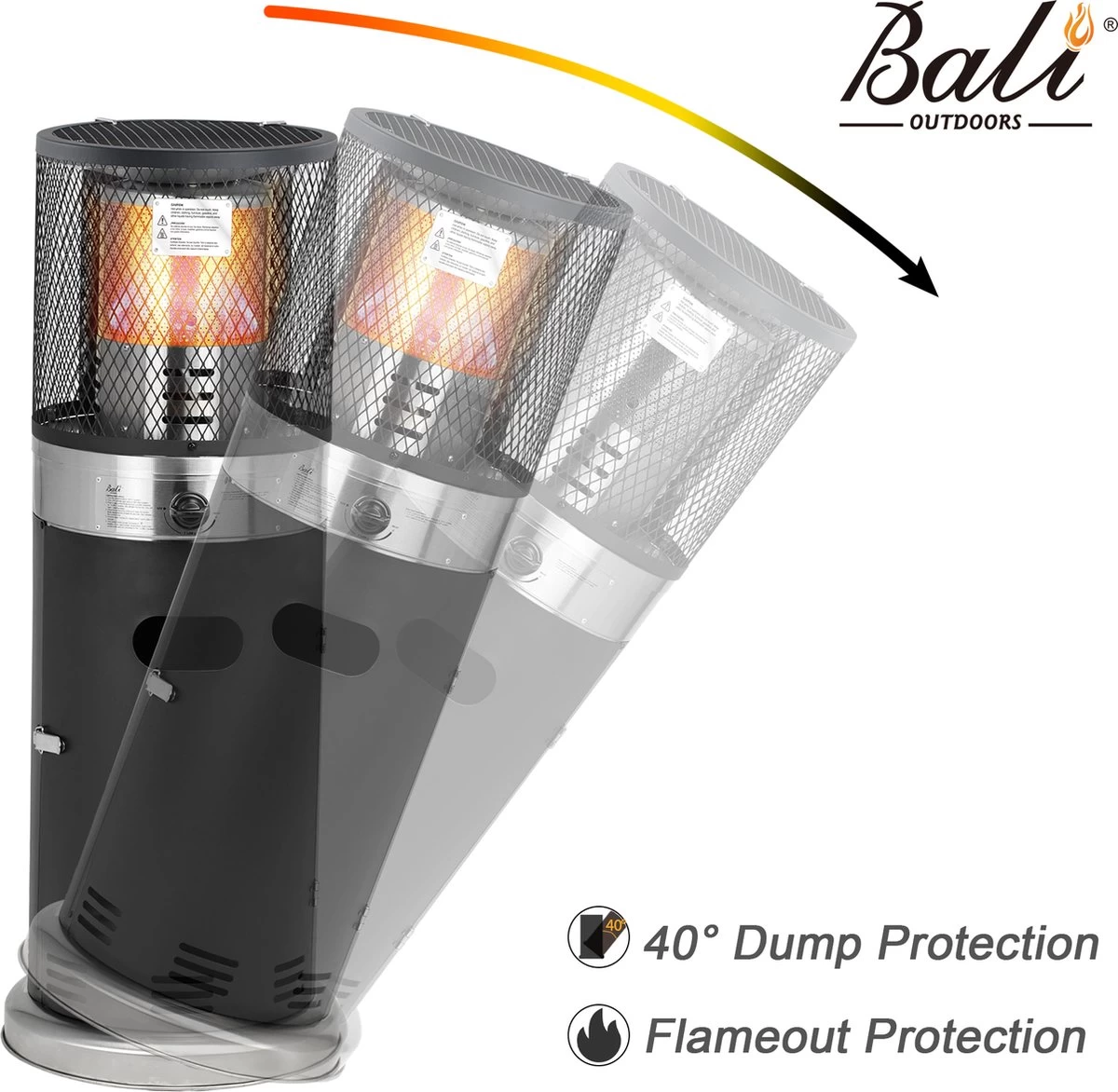 Balioutdoors Lounge Terrasverwarmer 7.3kW -Staande Heater - Gas - Incl. Gasdrukregelaarset 50 Mbar & Slang 50 Cm - Model SRPH92 7 Balioutdoors Lounge Terrasverwarmer 7.3kW -Staande Heater - Gas - Incl. Gasdrukregelaarset 50 Mbar & Slang 50 Cm - Model SRPH92 - Afbeelding 5