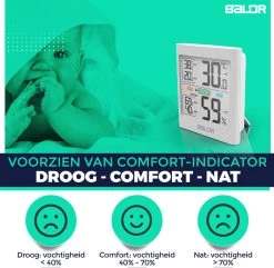BALDR® Hygrometer - Thermometer - Luchtvochtigheidsmeter - Digitaal Weerstation - Voor Binnen - Wit -Philips Hue Winkel 1200x1173 13