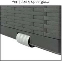Verrijdbare Tuinkussen Opbergbox - Rattan Look - Zwart - 350 Liter -Philips Hue Winkel 1200x1173 3