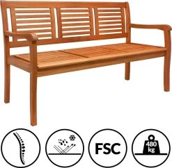 Casaria Tuinbank - FSC®-Gecertificeerd Eucalyptushout - 153cm Bruin 14 Casaria Tuinbank - FSC®-Gecertificeerd Eucalyptushout - 153cm Bruin -Philips Hue Winkel 1200x1176 1