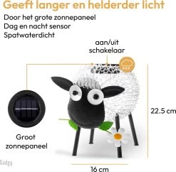 Gadgy Solar Tuinverlichting Schaap - Tuinlantaarn Wit En Gekleurd Led Licht Met Leuk Schaduweffect - Dag/Nacht Sensor - 27.5x16x22.5CM - Buitenlamp Zonne Energie - Metaal - Wit -Philips Hue Winkel 1200x1176 11