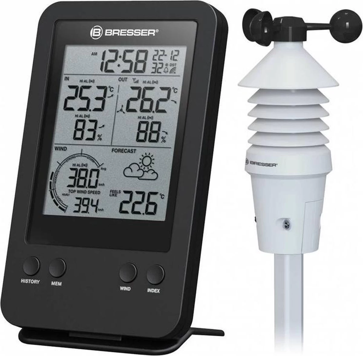 Bresser Professionele 3-in-1 Windmeter Incl. Luchtvochtigheids- En Temperatuurmeter 13 Bresser Professionele 3-in-1 Windmeter Incl. Luchtvochtigheids- En Temperatuurmeter - Afbeelding 11