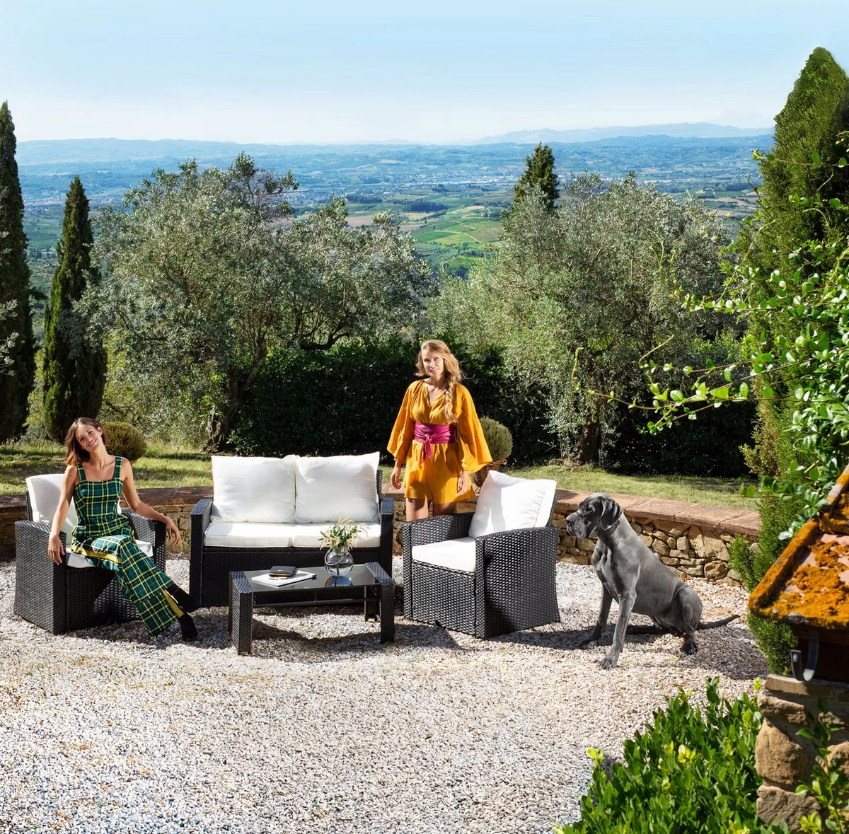 Tectake - Wicker Zitgroep Tuinset Lucca - Zwart - 404131 4 Tectake - Wicker Zitgroep Tuinset Lucca - Zwart - 404131 - Afbeelding 2