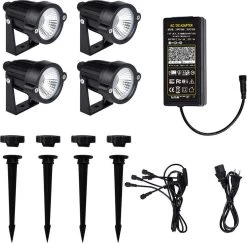 Merkloos Buitenverlichting - Bluetooth Led Tuinspot - LED Tuinspots - Tuinlampen - Te Besturen Met Mobiele App - RGB Multicolour - Waterdicht IP66 - 4 Stuks -Philips Hue Winkel 1200x1181 4