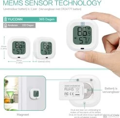 YUCONN Hygrometer Bluetooth - Temperatuurmeter Binnen En Buiten - Weerstation Draadloos - Luchtvochtigheidsmeter Binnen En Buiten - Digitaal Gratis App 21 YUCONN Hygrometer Bluetooth - Temperatuurmeter Binnen En Buiten - Weerstation Draadloos - Luchtvochtigheidsmeter Binnen En Buiten - Digitaal Gratis App -Philips Hue Winkel 1200x1181 7