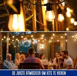 Lichtsnoer - Lichtslinger Op Zonne-energie - Solar Led Prikkabel - Feestverlichting - Lampjes Slinger - Tuinverlichting - Vintage Basic Sfeerverlichting - 15 Meter En 12 Led E27 Lampen -Philips Hue Winkel 1200x1184 9