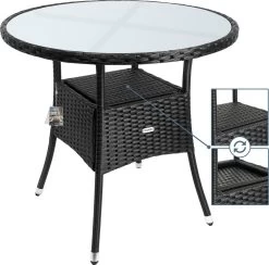 Casaria Polyrattan Bijzettafel 80cm Rond - 5mm Veiligheidsglas – Zwart 15 Casaria Polyrattan Bijzettafel 80cm Rond - 5mm Veiligheidsglas – Zwart -Philips Hue Winkel 1200x1185 4