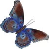 Merkloos Tuin/schutting Decoratie Bruin/blauwe Vlinder 44 Cm - Tuin/schutting/schuur Versiering/docoratie - Metalen Vlinders