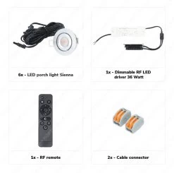 HOFTRONIC Sienna - Veranda Inbouwspots 6x3W - 12 Volt - Complete Veranda Set - 2700K Zeer Warm Wit - IP44 Waterdicht - Dimbare Inbouwspots Met Afstandsbediening - Kantelbaar - 5mm Diameter - 30mm Inbouwdiepte Voor Badkamer En Tuin -Philips Hue Winkel 1200x1190 16