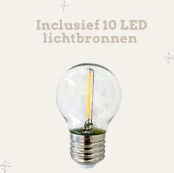 A Sunny Day Lichtsnoer Buiten - 10 Meter Inclusief 10 LED Lampen - 10 Meter Lichtsnoer Voor Buiten + 2 Meter Aansluitsnoer - Prikkabel - Priklicht - Lichtsnoer - 10 LED Lampen - E27 Fitting - Verlengbaar - Lichtsnoer Binnen -Philips Hue Winkel 1200x1190 17