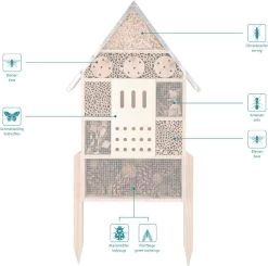 Navaris XL Insectenhotel - 38 X 11,5 X 57 Cm - Insectenhuis Van Bamboe En Hout - Nestplaats Voor Bijen, Vlinders En Lieveheersbeestjes -Philips Hue Winkel 1200x1190 20