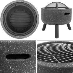 MaxxGarden Aracas Vuurschaal - Tuinhaard - Vuurkorf - BBQ - Terrasverwarmer - Terrasverwarming - Sfeerhaard - 45x45x45 Cm - Zwart -Philips Hue Winkel 1200x1190 24