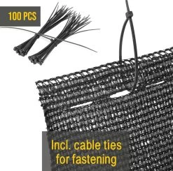 Sol Royal Zichtbreeknet Antraciet SG 80 Balkonscherm Zichtdoek 2500x200cm - Omheining 165 G/m² - Balkondoek Tuinnet Zonwerend HDPE - Inclusief Kabelbinders -Philips Hue Winkel 1200x1190 33