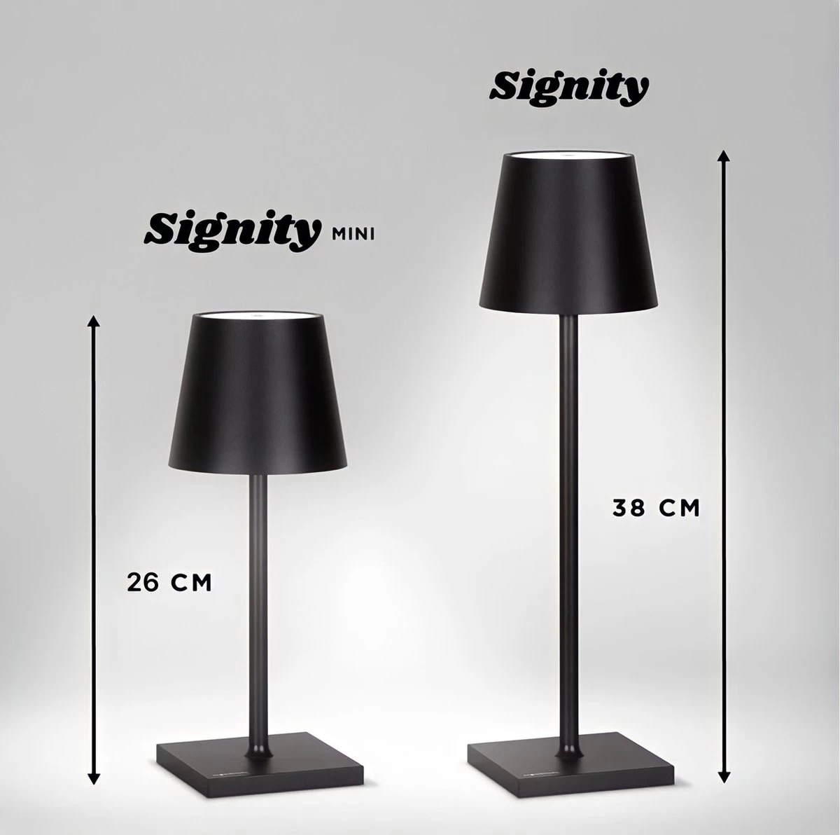 Signity® Mini Oplaadbare Tafellamp - Tafellamp Slaapkamer En Woonkamer - Draadloze Tafellamp Voor Binnen En Buiten - Draadloze Tafellamp Op Batterijen- Tafellamp Oplaadbaar - Tafellamp Zwart - 26cm 4 Signity® Mini Oplaadbare Tafellamp - Tafellamp Slaapkamer En Woonkamer - Draadloze Tafellamp Voor Binnen En Buiten - Draadloze Tafellamp Op Batterijen- Tafellamp Oplaadbaar - Tafellamp Zwart - 26cm - Afbeelding 2