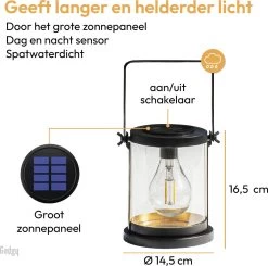 Gadgy Solar Lantaarn Glas Met Led Gloeilamp - Tafellamp Set Van 2 - Solar Tuinverlichting Op Zonneenergie - Led Buitenverlichting Met Dag/Nacht Sensor - Tuinlantaarn - 16.5x14.5CM 18 Gadgy Solar Lantaarn Glas Met Led Gloeilamp - Tafellamp Set Van 2 - Solar Tuinverlichting Op Zonneenergie - Led Buitenverlichting Met Dag/Nacht Sensor - Tuinlantaarn - 16.5x14.5CM -Philips Hue Winkel 1200x1192 21