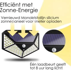 JC's - Solar Buitenlamp Bewegingssensor - 2 STUKS - 100 LED - Solar Wandlamp - Buiten & Tuin Sensor - Buitenverlichting Op Zonne-energie -Philips Hue Winkel 1200x1193 1