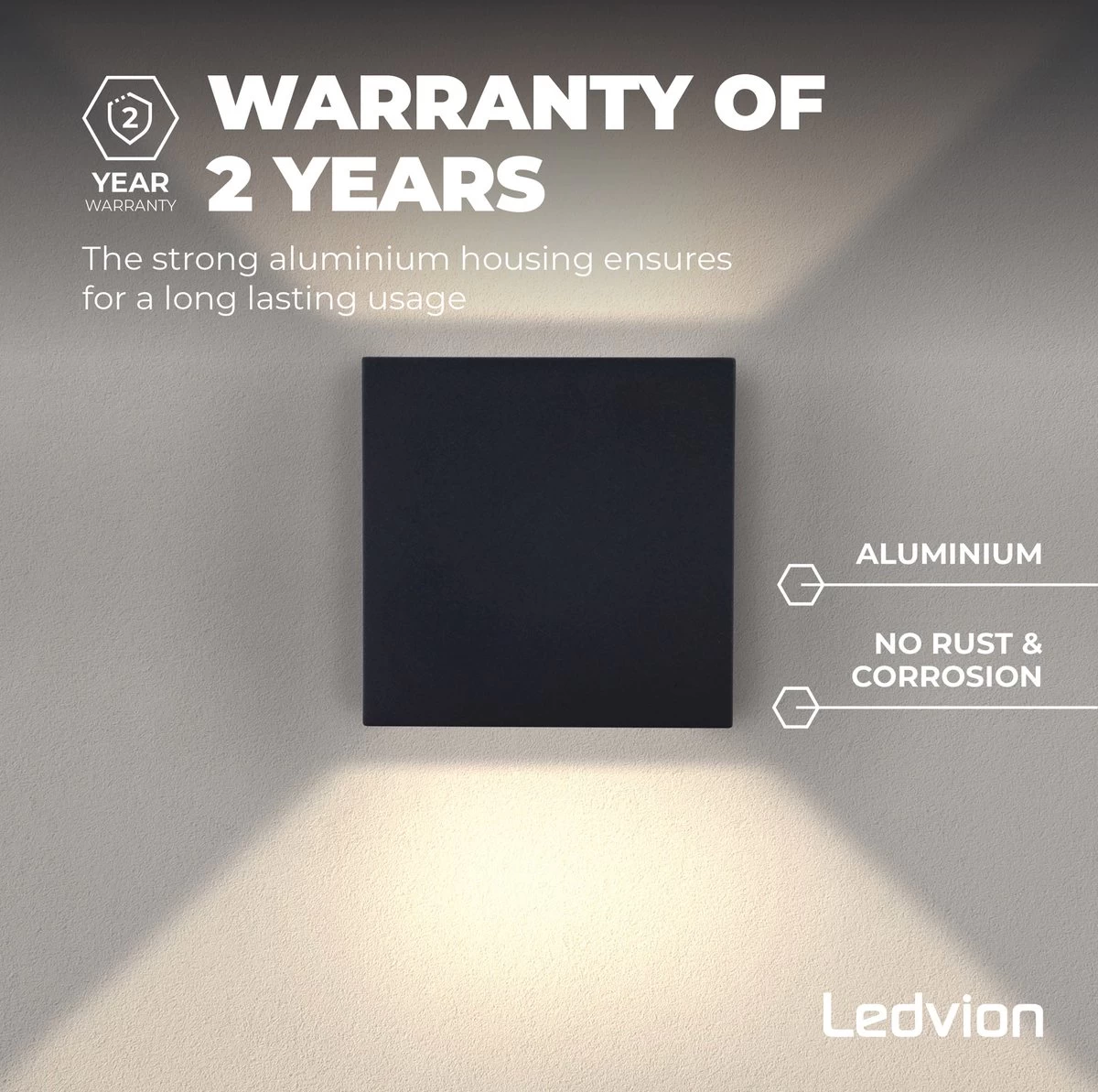 Ledvion Wandlamp Buiten - Zwart - 6W - 3000K - Up Down Light - IP54 14 Ledvion Wandlamp Buiten - Zwart - 6W - 3000K - Up Down Light - IP54 - Afbeelding 12