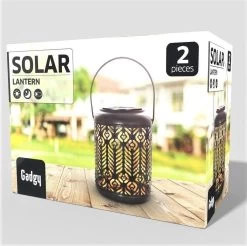 Gadgy Solar Lantaarn Pauw - Tafellamp Set Van 2 - Solar Tuinverlichting Op Zonneenergie - Led Buitenverlichting Met Dag/nacht Sensor - Hanglamp - Tuinlantaarn - 27 X Ø 12.5 Cm - Zwart/Goud - Metaal -Philips Hue Winkel 1200x1193 4