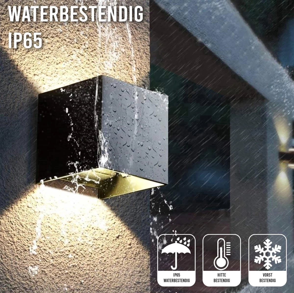 LED Wandlamp Dimbaar Set Van 3 - Zwart - 2x3 Watt - 3000k Warm Wit - 10x10x10cm - Geschikt Voor Binnen En Buiten - Kubus Lamp - Industrieel 4 LED Wandlamp Dimbaar Set Van 3 - Zwart - 2x3 Watt - 3000k Warm Wit - 10x10x10cm - Geschikt Voor Binnen En Buiten - Kubus Lamp - Industrieel - Afbeelding 2