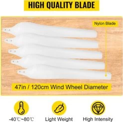 Vevor® Windmolen Generator - 500W - Nylon Vezelbladen - Windturbine - Windmolen - Windmolen Generator - Aerogenerator - Voor Huis Tuin Boot Marine Monitoring Of Straatverlichting - Windenergie - Met MPPT Controller -Philips Hue Winkel 1200x1194 18