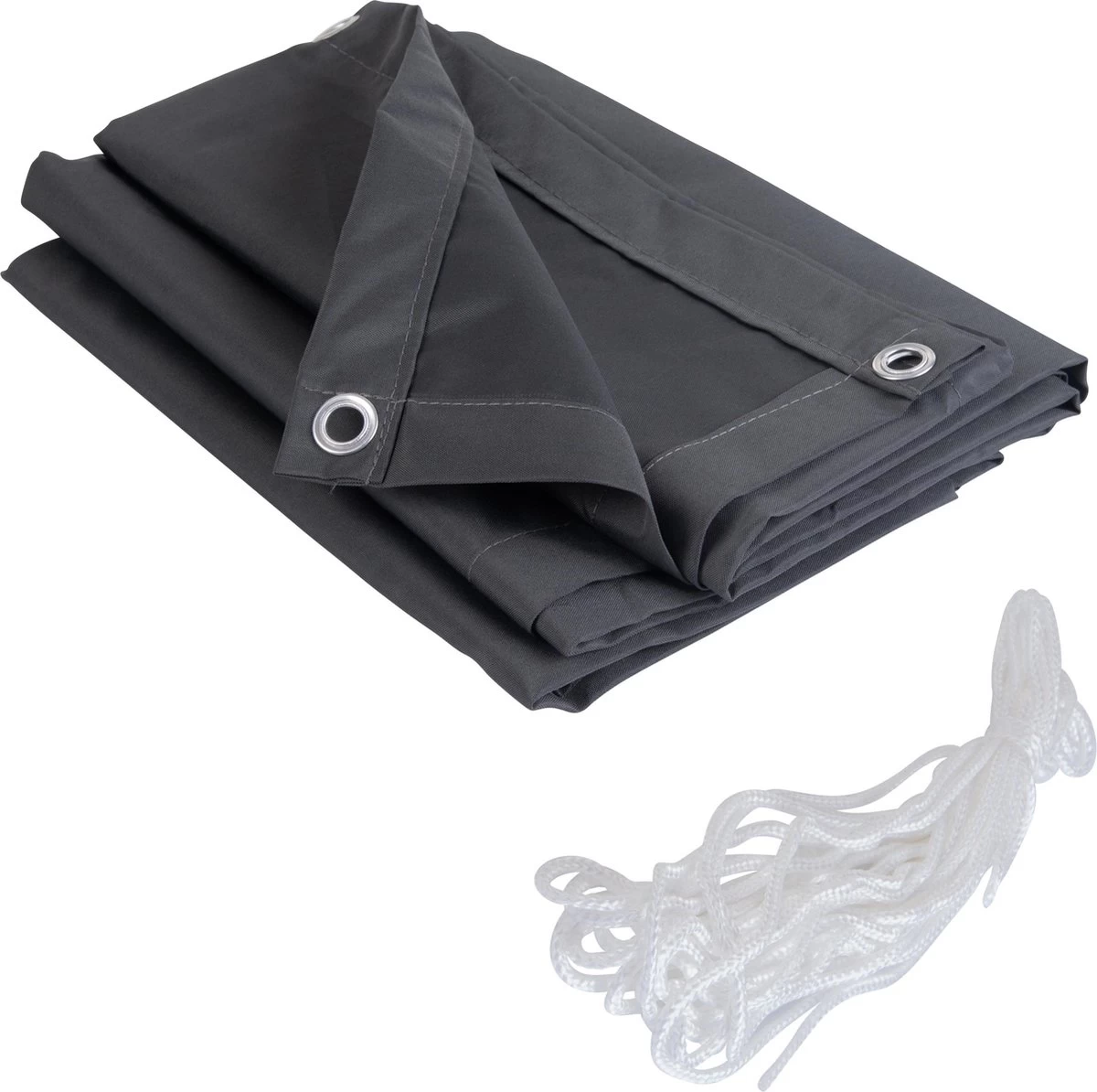 Balkonscherm Rechthoek Antraciet Polyester - 500 X 90 CM - Balkondoek, Balkon Omheining - Extra Privacy 4 Balkonscherm Rechthoek Antraciet Polyester - 500 X 90 CM - Balkondoek, Balkon Omheining - Extra Privacy - Afbeelding 2