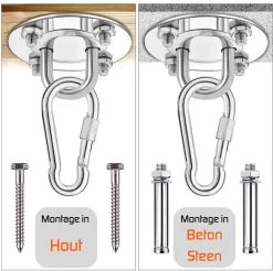 Plafondhaak – Voor Beton En Hout - Hangstoel – Hangmat – Bokszak – RVS – Binnen En Buiten – Ophangsysteem – Ophanghaak – 400KG 11 Plafondhaak – Voor Beton En Hout - Hangstoel – Hangmat – Bokszak – RVS – Binnen En Buiten – Ophangsysteem – Ophanghaak – 400KG -Philips Hue Winkel 1200x1194 3