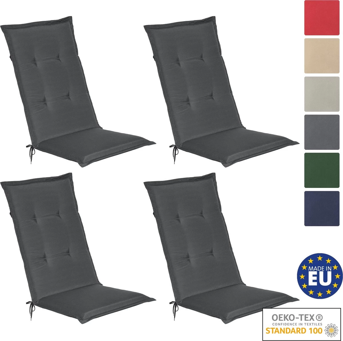 Beautissu Loft HL – Set Van 4 Tuinkussens Hoge Rug 120x50x6 Cm Kussen Grafiet Grijs Tuinstoelkussens Zitkussen Tuinstoel 12 Beautissu Loft HL – Set Van 4 Tuinkussens Hoge Rug 120x50x6 Cm Kussen Grafiet Grijs Tuinstoelkussens Zitkussen Tuinstoel - Afbeelding 10