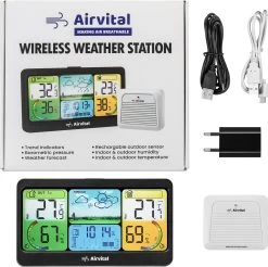 Airvital Weerstation Voor Binnen En Buiten - Draadloos - Oplaadbare Buitensensor Met 60m Bereik - Weersvoorspelling - Binnen En Buitentemperatuur - Barometer -Philips Hue Winkel 1200x1195 20