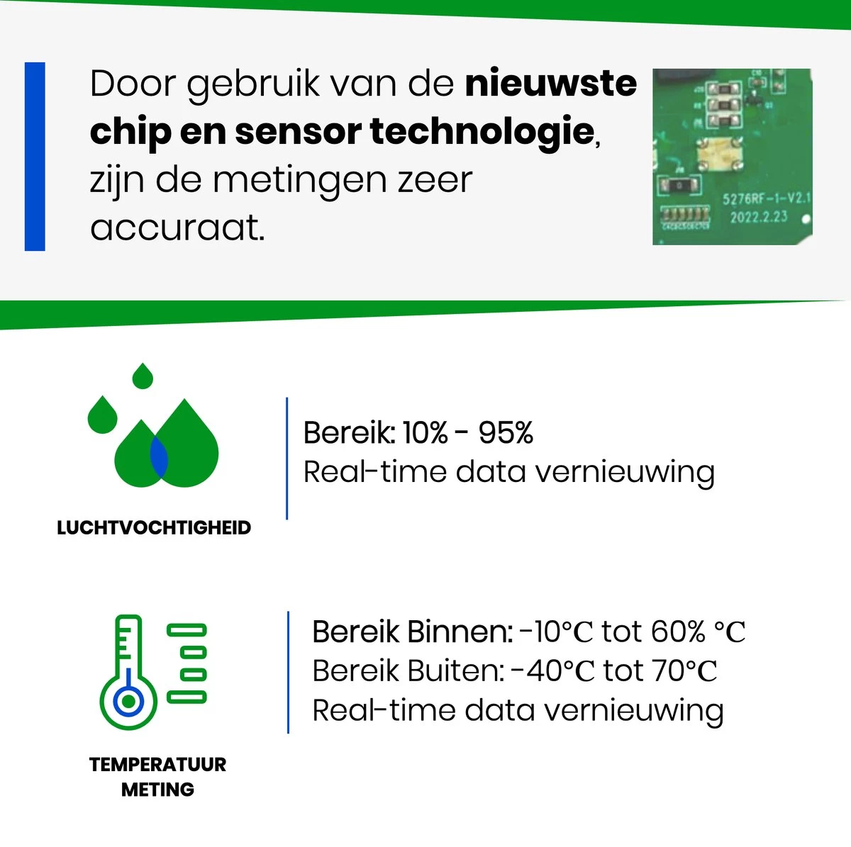 YUCONN Weerstation Hygrometer - Luchtvochtigheidsmeter - Binnen En Buiten - Draadloos Met Buitensensor - Digitaal - Wit 11 YUCONN Weerstation Hygrometer - Luchtvochtigheidsmeter - Binnen En Buiten - Draadloos Met Buitensensor - Digitaal - Wit - Afbeelding 9