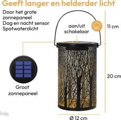 Gadgy Solar Tafellamp Boom Set Van 2 – Zwart/Goud – Metaal - Solar Tuinverlichting Op Zonneenergie – Led Buitenverlichting Met Dag/nacht Sensor - Tuinlantaarn - 20 X Ø12 Cm -Philips Hue Winkel 1200x1195 31