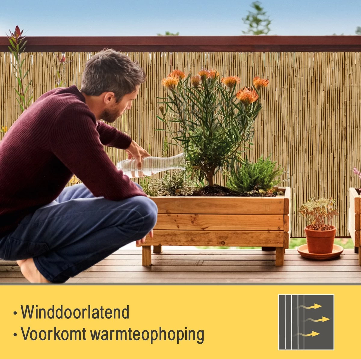 Sol Royal Premium Balkonscherm Riet - Privacyscherm Voor Balkon Solvision S36 - Balkondoek Riet 600x90cm 10 Sol Royal Premium Balkonscherm Riet - Privacyscherm Voor Balkon Solvision S36 - Balkondoek Riet 600x90cm - Afbeelding 8